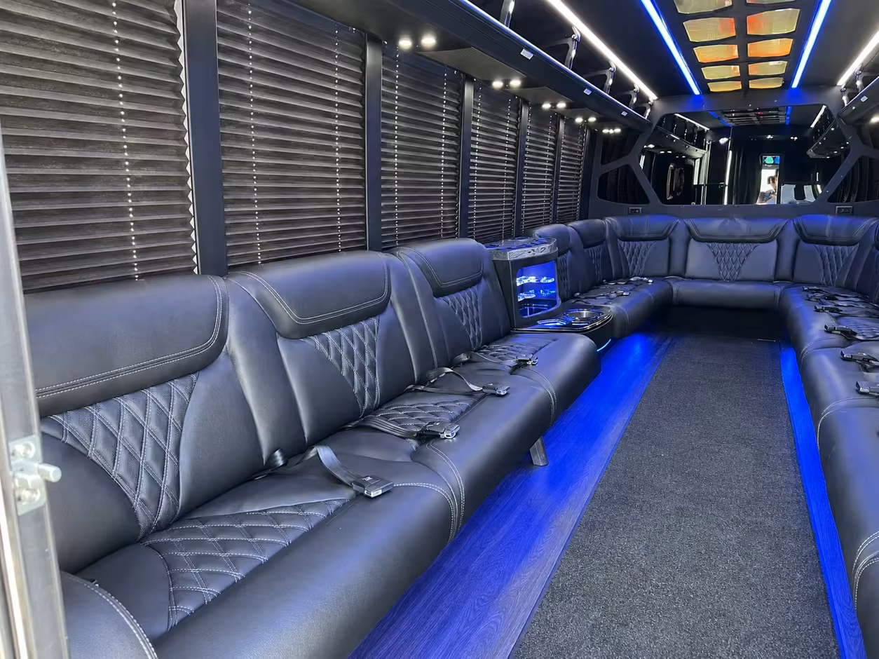 15 passenger party bus inside