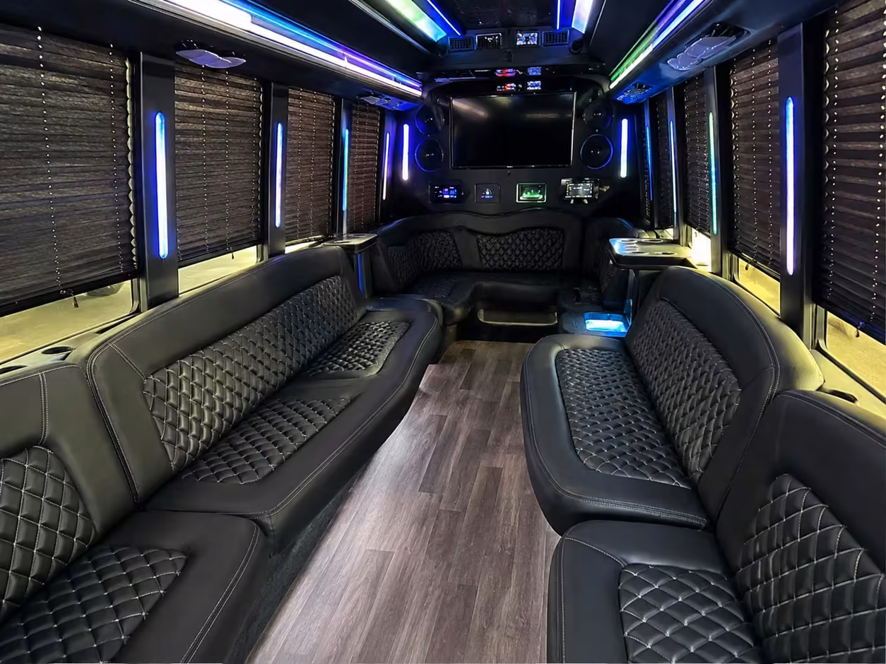 18 passenger party bus interior