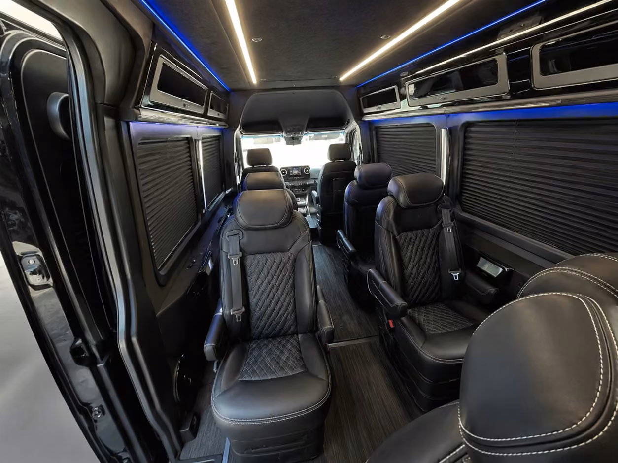 sprinter van rental with driver interior